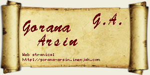 Gorana Arsin vizit kartica